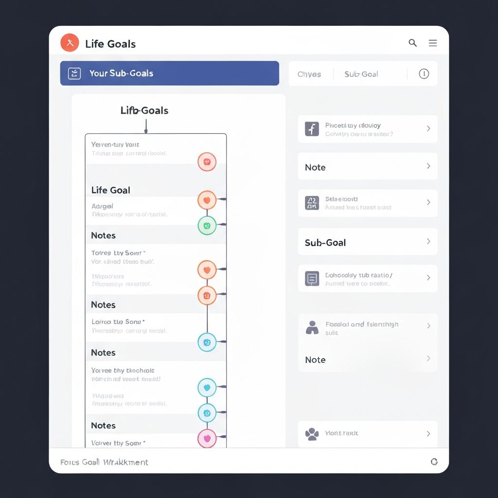 Organized notes displayed in goal tree structure